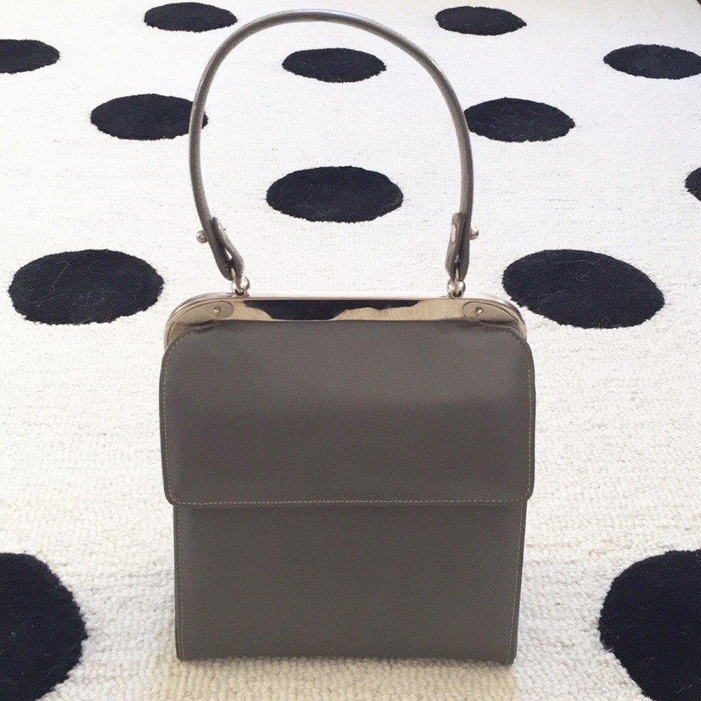 Vintage Grey Duchess Purse with Top Handle